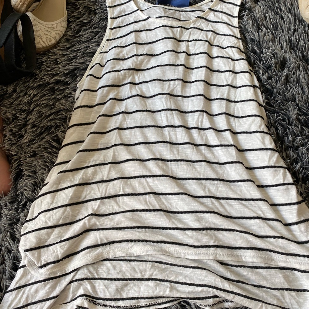 Black and white striped tank